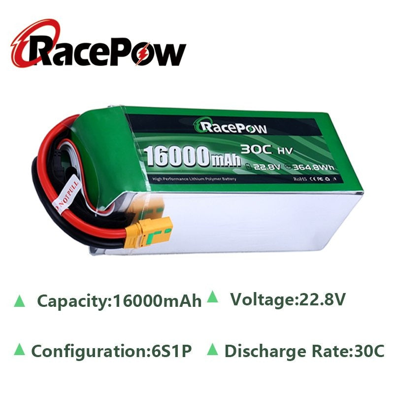 Voltsky 6S 22.8V 16000mAh 364.8Wh 30C LiHV Agricultural Drone Sprayer Battery – XT90-S (Anti-Spark)