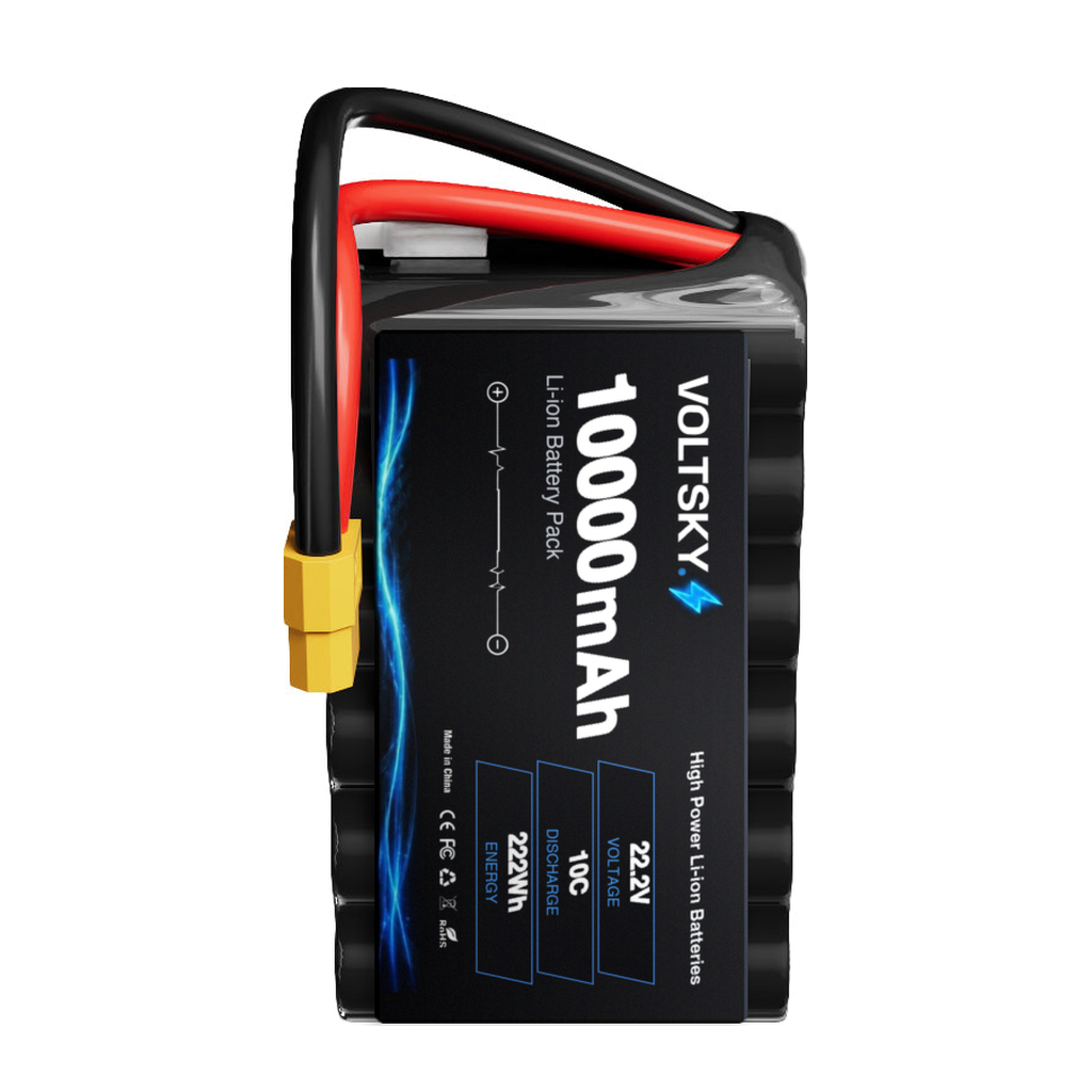 Voltsky 6S 22.2V 10000mAh 222.0Wh 10C 21700 High-Capacity Li-ion Long-Range Endurance FPV & Inspection UAV Battery – XT90