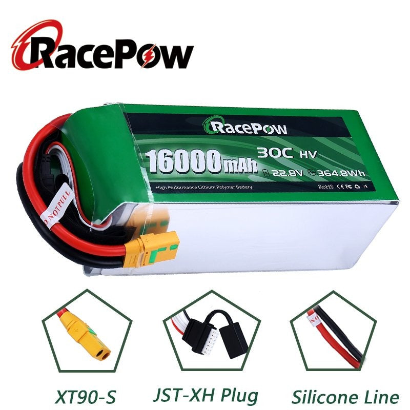 Voltsky 6S 22.8V 16000mAh 364.8Wh 30C LiHV Agricultural Drone Sprayer Battery – XT90-S (Anti-Spark)