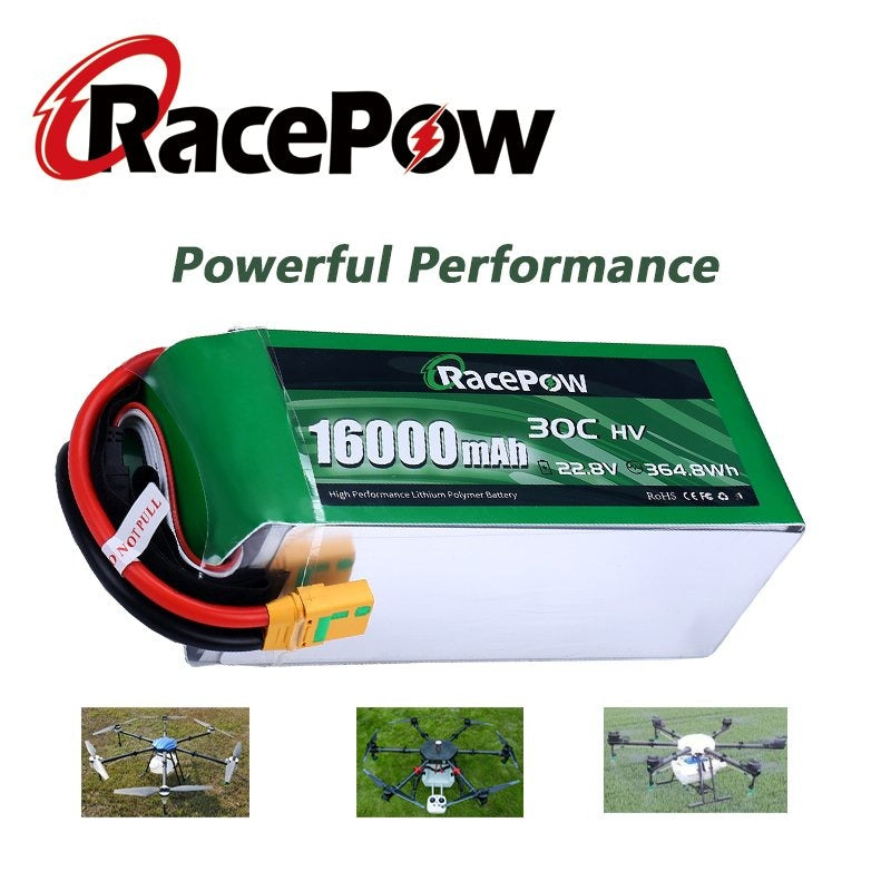 Voltsky 6S 22.8V 16000mAh 364.8Wh 30C LiHV Agricultural Drone Sprayer Battery – XT90-S (Anti-Spark)