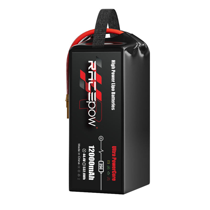 Voltsky 12S 44.4V 12000mAh 532.8Wh 25C LiPo Agricultural Drone Sprayer Battery – XT90-S (Anti-Spark)