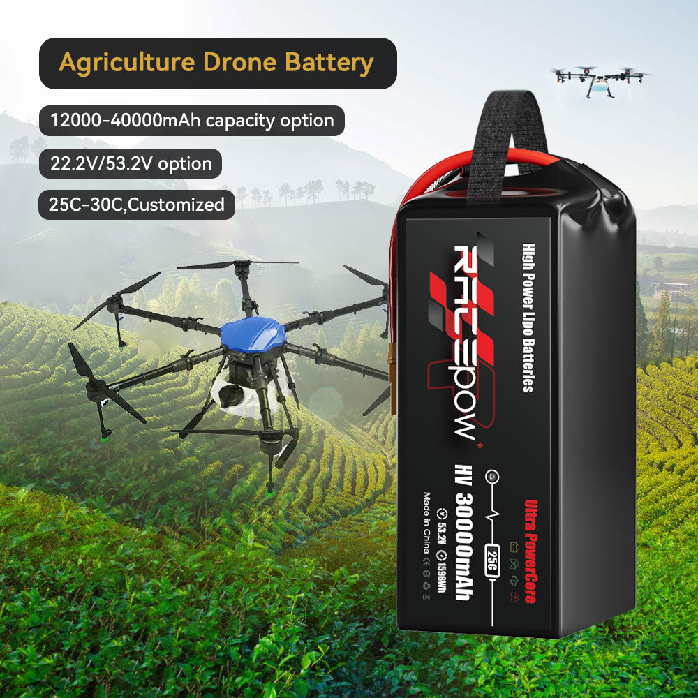 Voltsky 14S 53.2V 30000mAh 1596.0Wh 25C LiHV Agricultural Drone Sprayer Battery – AS150U / XT90-S