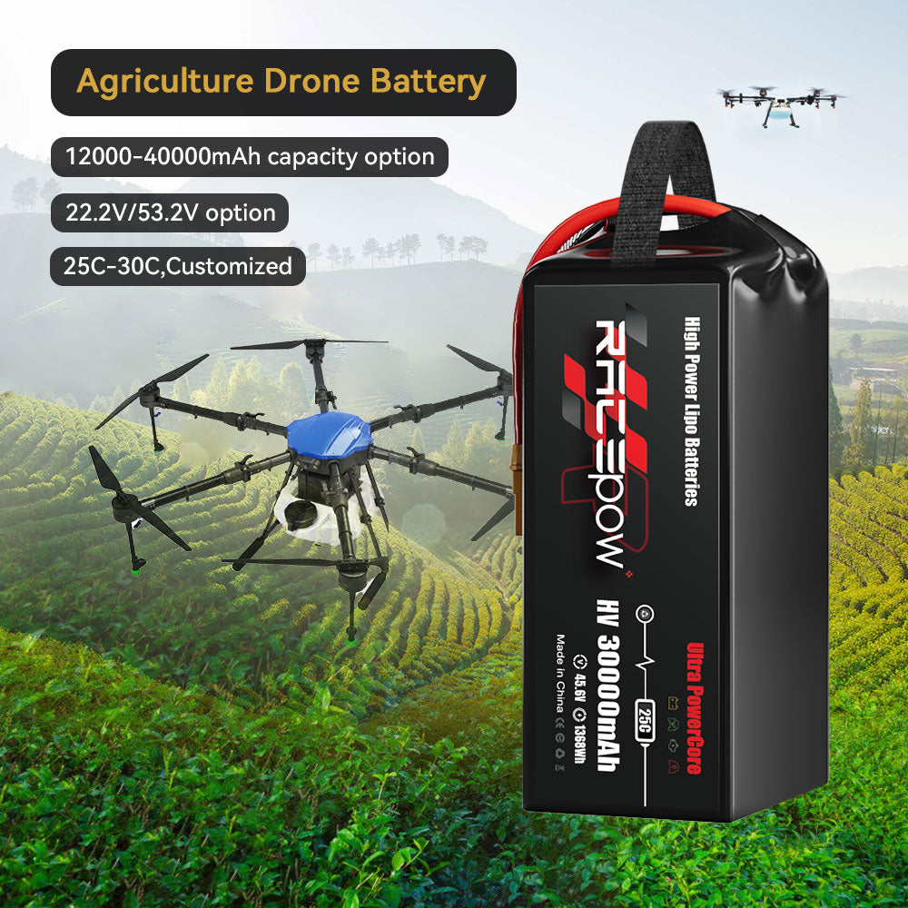 Voltsky 12S 45.6V 30000mAh 1368.0Wh 25C LiHV Agricultural Drone Sprayer Battery – AS150U / XT90-S