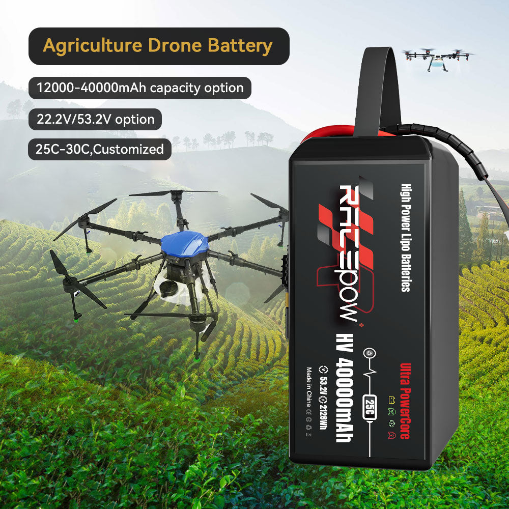 Voltsky 14S 53.2V 40000mAh 2128.0Wh 25C LiHV Agricultural Drone Sprayer Battery – AS150U / XT90-S