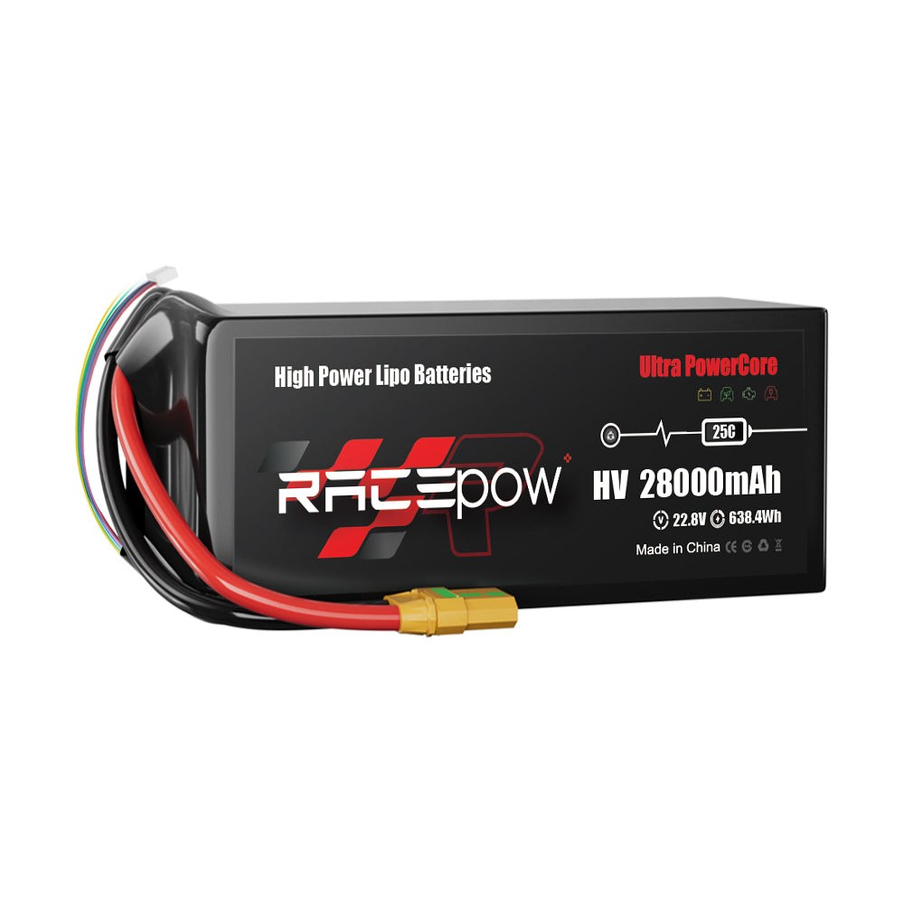 Voltsky 6S 22.8V 28000mAh 638.4Wh 25C LiHV Agricultural Drone Sprayer Battery – AS150U / XT90-S