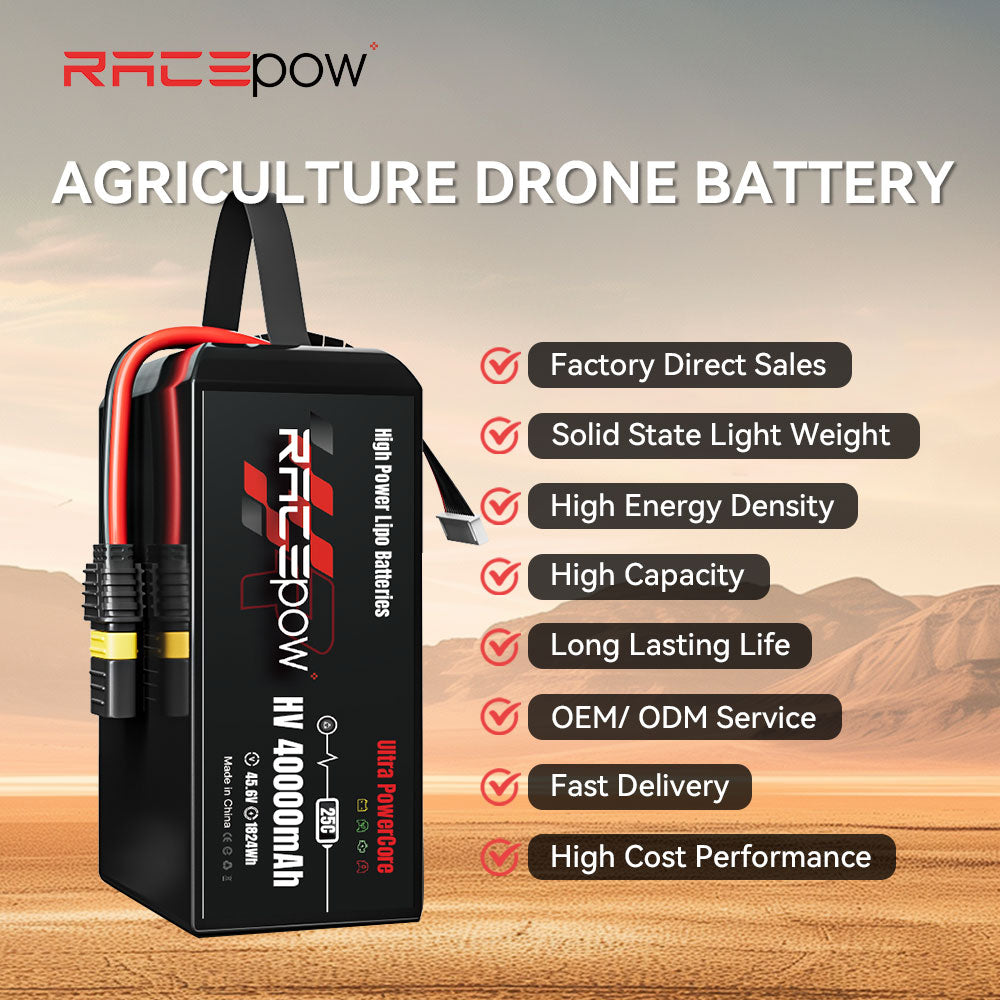 Voltsky 12S 45.6V 40000mAh 1824.0Wh 25C LiHV Agricultural Drone Sprayer Battery – AS150U / XT90-S