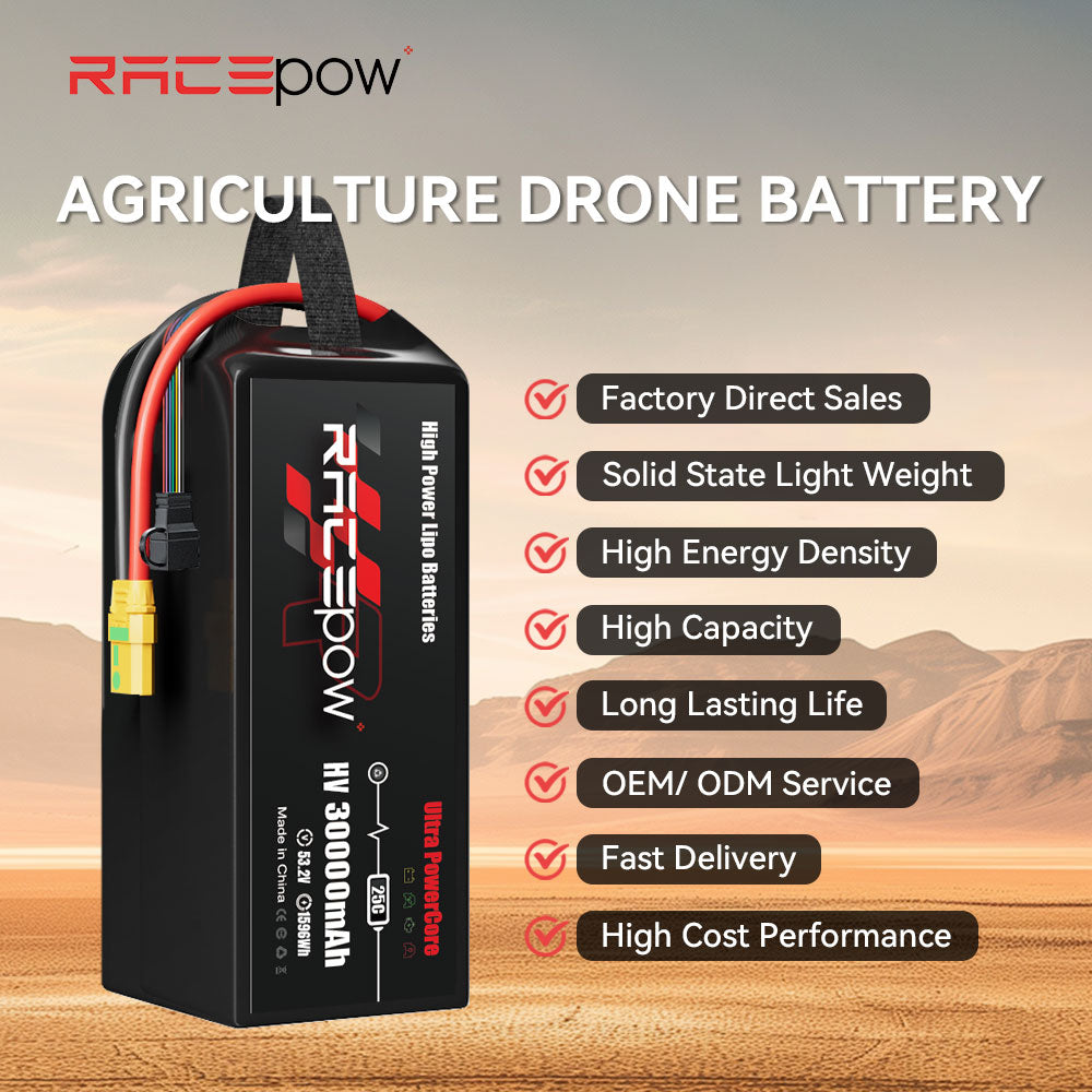 Voltsky 14S 53.2V 30000mAh 1596.0Wh 25C LiHV Agricultural Drone Sprayer Battery – AS150U / XT90-S