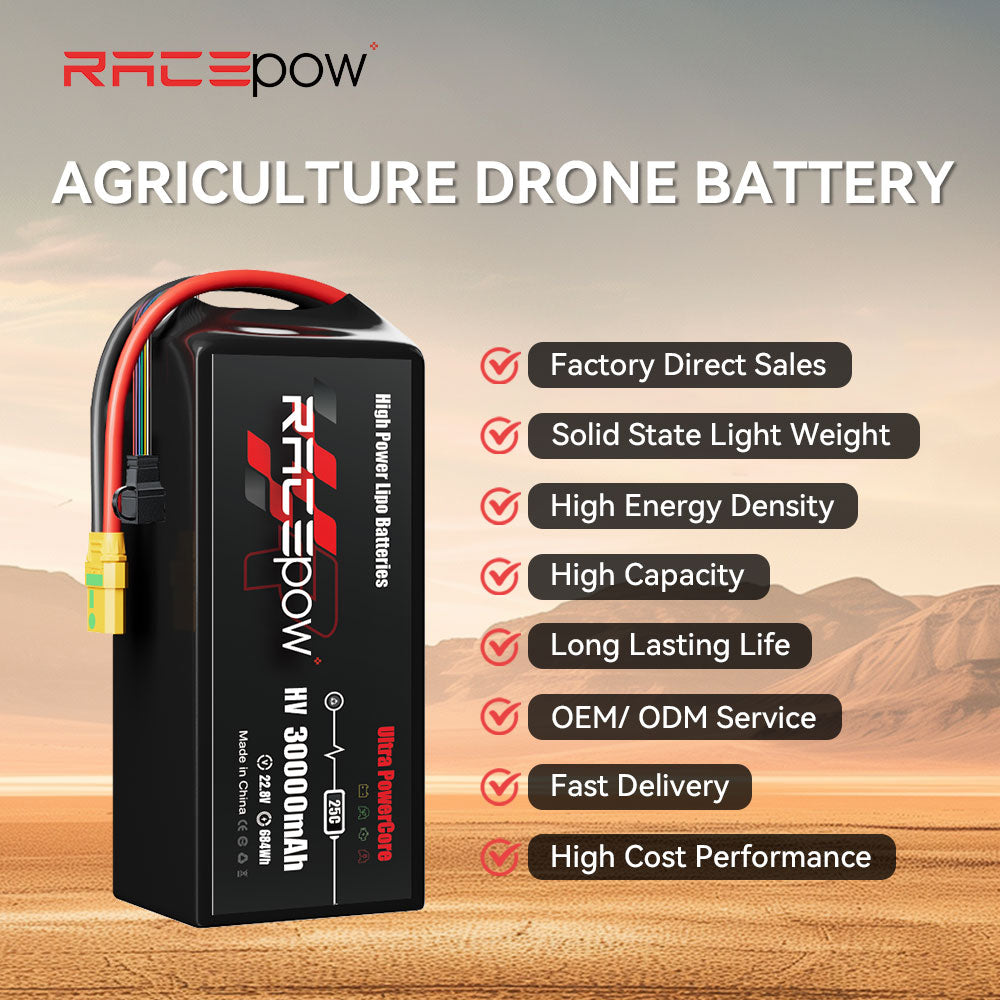 Voltsky 6S 22.8V 30000mAh 684.0Wh 25C LiHV Agricultural Drone Sprayer Battery – AS150U / XT90-S