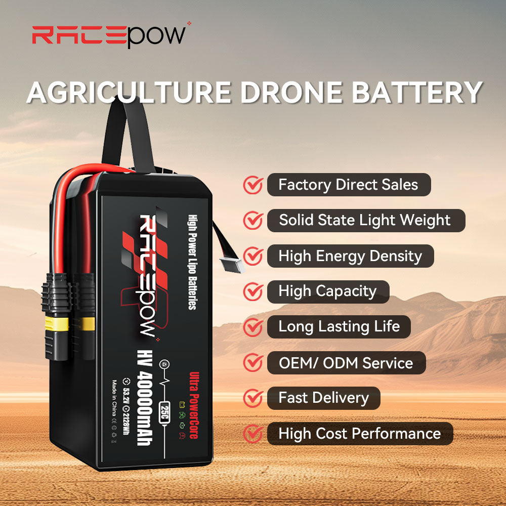 Voltsky 14S 53.2V 40000mAh 2128.0Wh 25C LiHV Agricultural Drone Sprayer Battery – AS150U / XT90-S