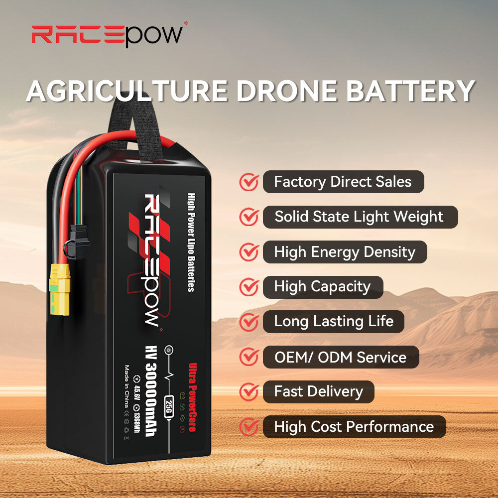 Voltsky 12S 45.6V 30000mAh 1368.0Wh 25C LiHV Agricultural Drone Sprayer Battery – AS150U / XT90-S