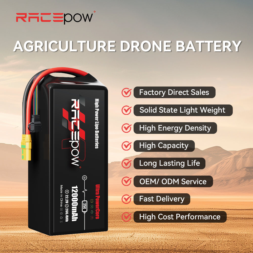 Voltsky 6S 22.2V 12000mAh 266.4Wh 25C LiPo Agricultural Drone Sprayer Battery – XT90-S (Anti-Spark)