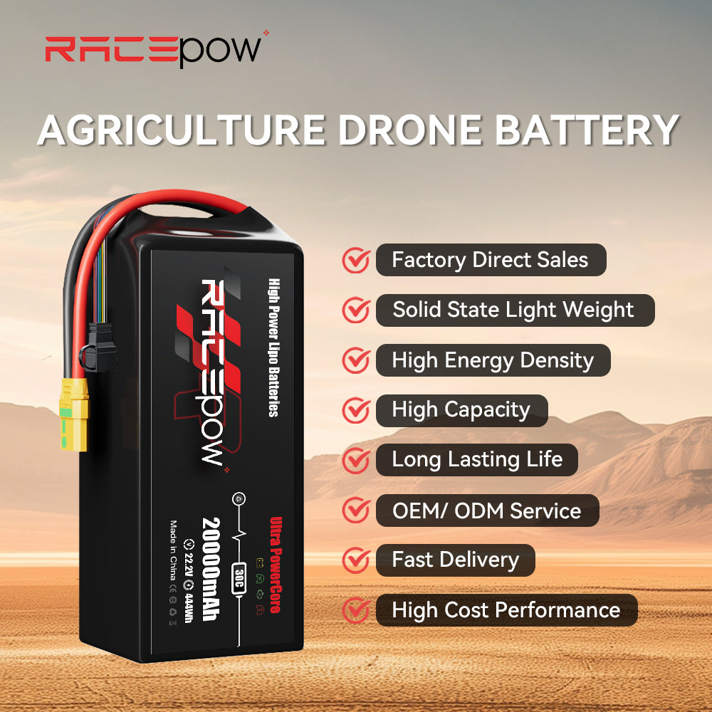 Voltsky 6S 22.2V 20000mAh 444.0Wh 30C LiPo Agricultural Drone Sprayer Battery – XT90-S (Anti-Spark)