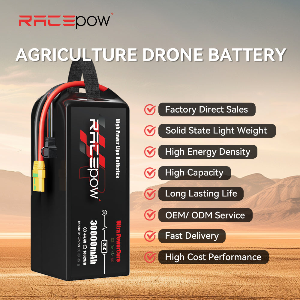 Voltsky 12S 44.4V 30000mAh 1332.0Wh 25C LiPo Agricultural Drone Sprayer Battery – AS150U / XT90-S