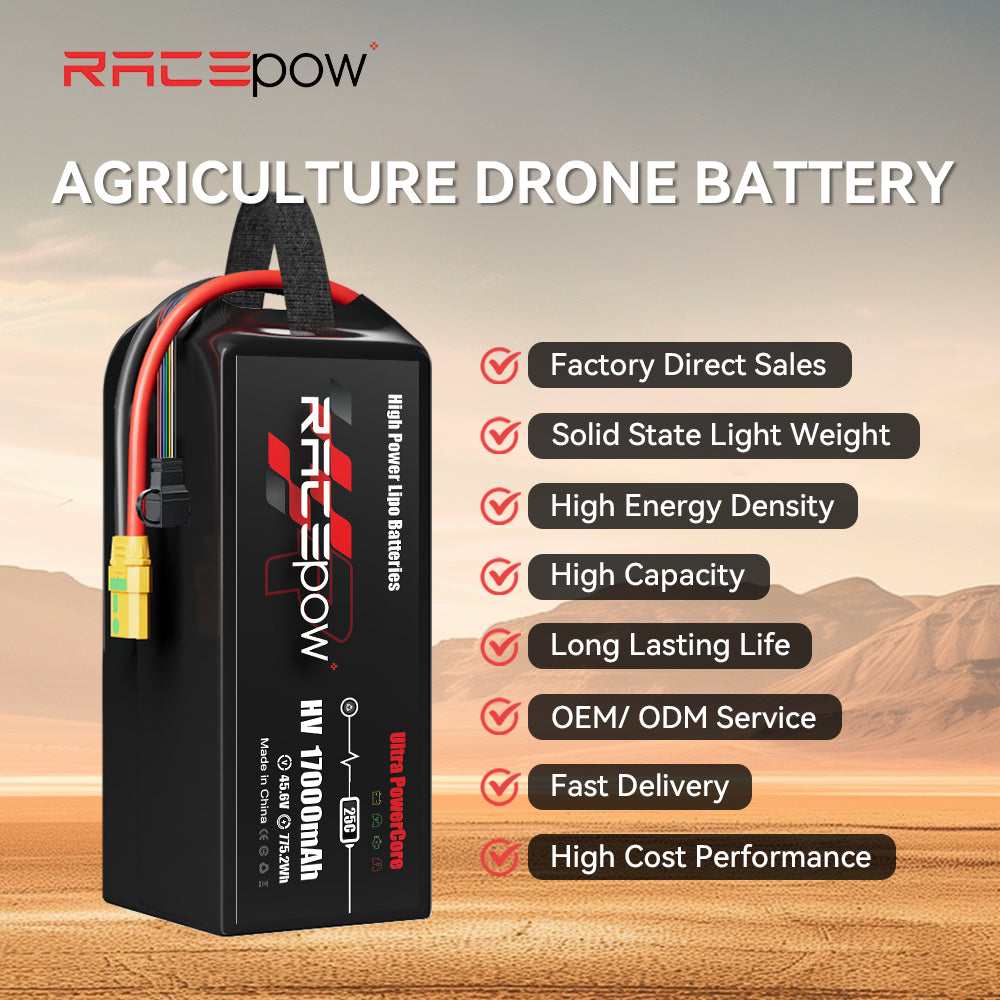 Voltsky 12S 45.6V 17000mAh 775.2Wh 25C LiHV Agricultural Drone Sprayer Battery – XT90-S (Anti-Spark)