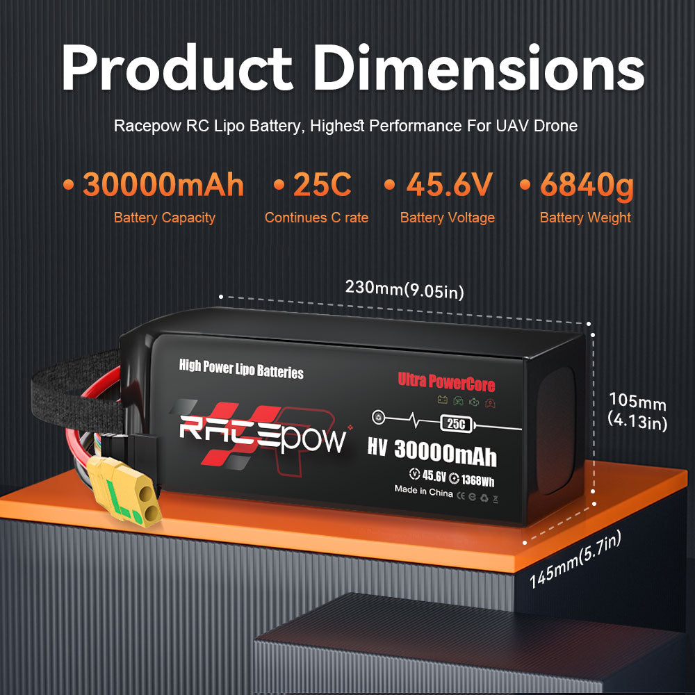 Voltsky 12S 45.6V 30000mAh 1368.0Wh 25C LiHV Agricultural Drone Sprayer Battery – AS150U / XT90-S